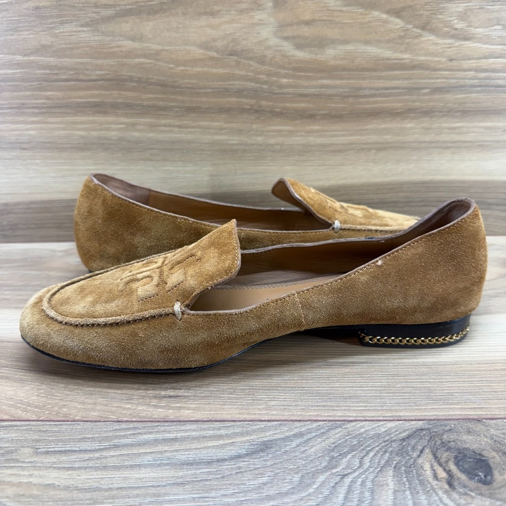 Tory Burch Ruby Square Toe Flats Womens 7 N Ambra Beige Suede - Picture 6 of 11